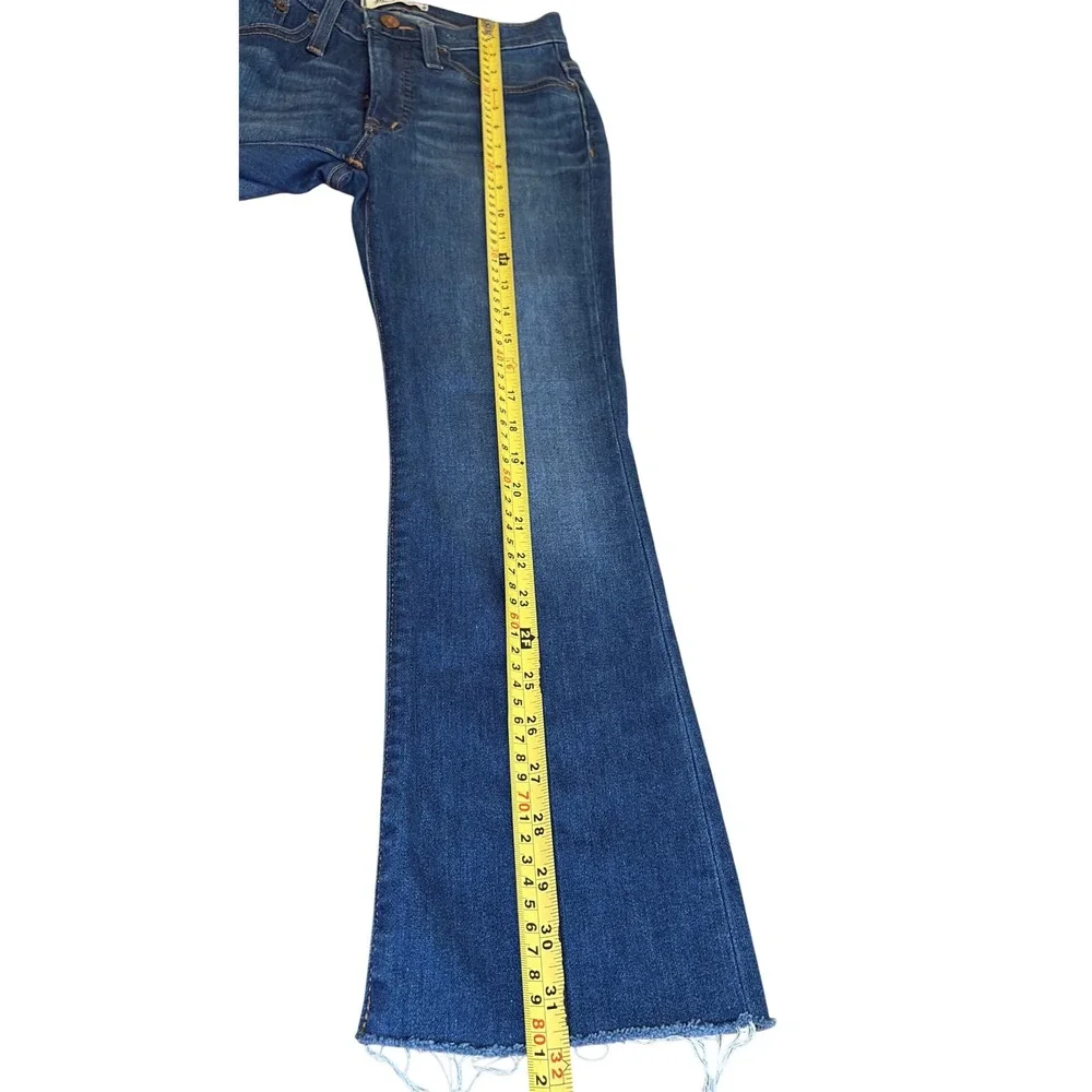 Madewell Cali Demi Boot Crop Jeans Womens 24P Raw Hem High Rise Denim Scandigirl - Picture 7 of 11